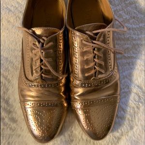 J. Crew metallic oxfords